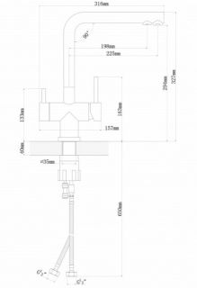 Смеситель для кухни Florentina Арес с подключением под фильтр шампань